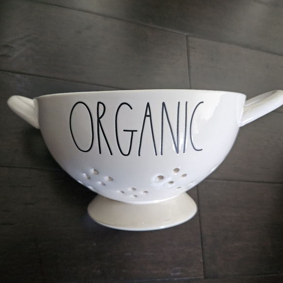 Rae Dunn Ivory "Organic" Glass Colander - Picture 1 of 3
